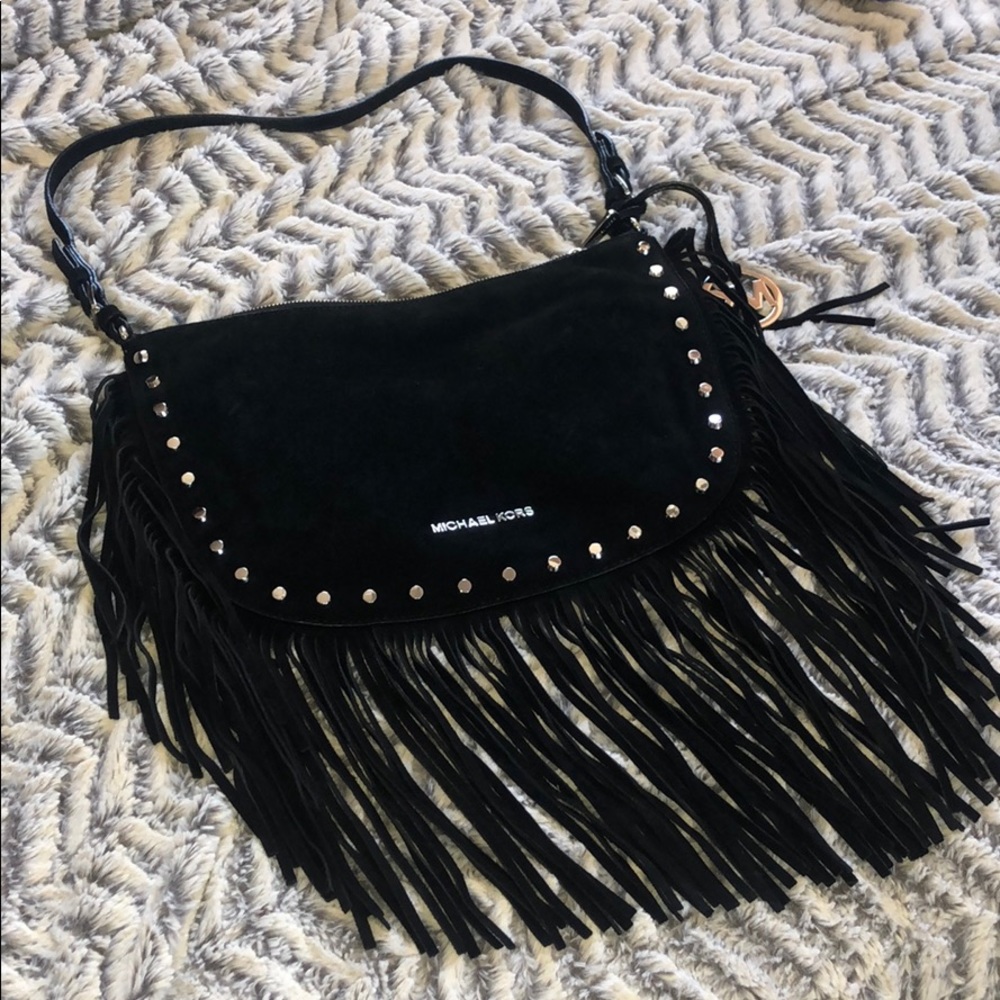 SUEDE CROSSBODY. MICHAEL KORS